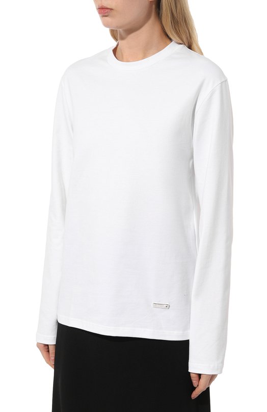 Хлопковый лонгслив Jil Sander J02GC0110/J20073 Белый  J02GC0110/J20073 Фото 3