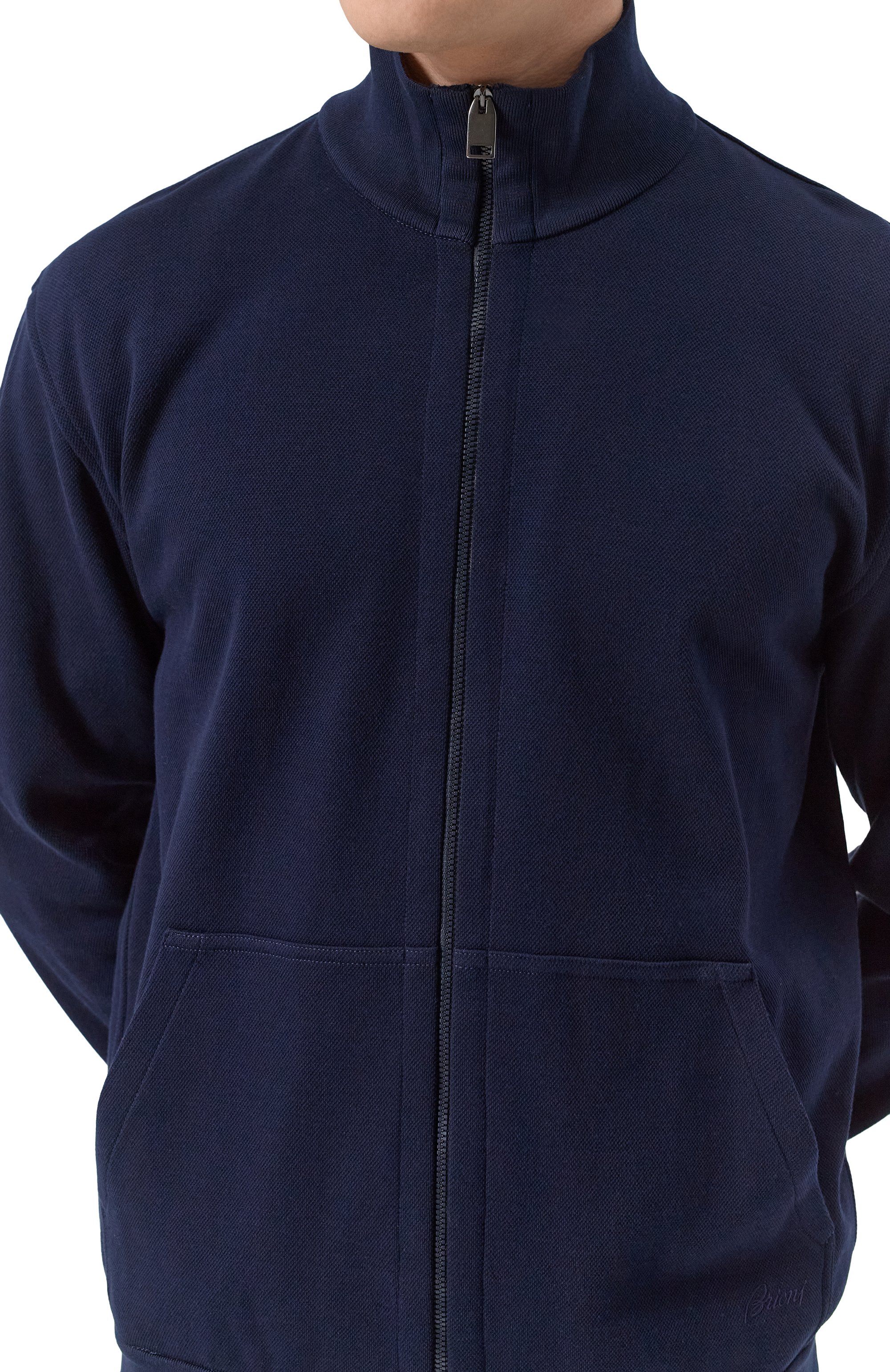 Хлопковая толстовка BRIONI темно-синего цвета по цене 121500 руб., арт. UJNU0L PA611, фото 5 Хлопковая толстовка BRIONI, арт. UJNU0L PA611, фото 5