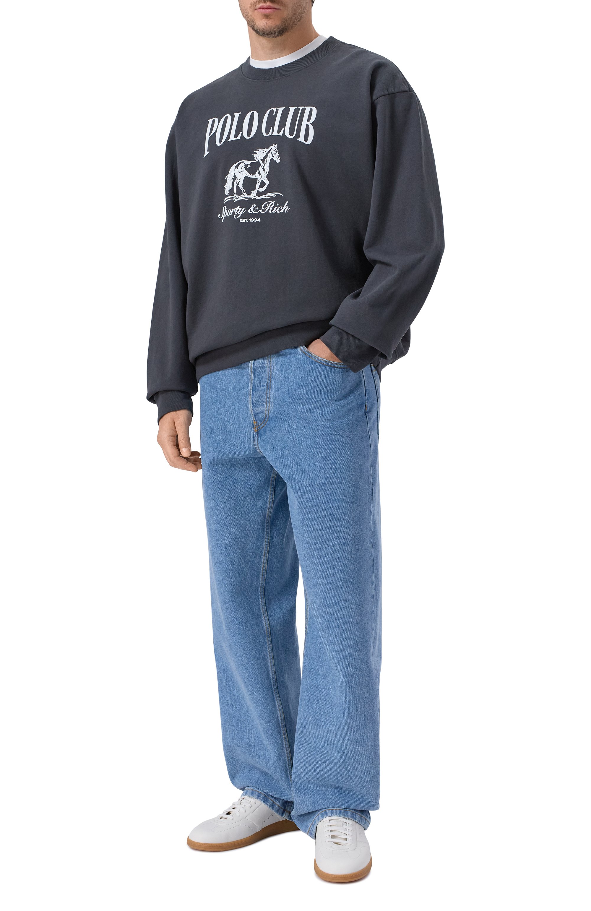 Хлопковый свитшот SPORTY AND RICH, арт. ST07165261BA02, фото 2