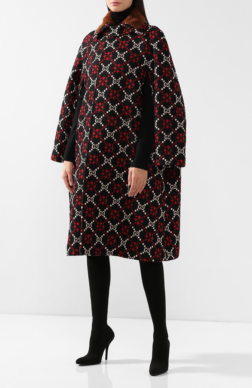 Шерстяное пальто свободного кроя GUCCI, арт. 542933/Z507M, фото 6