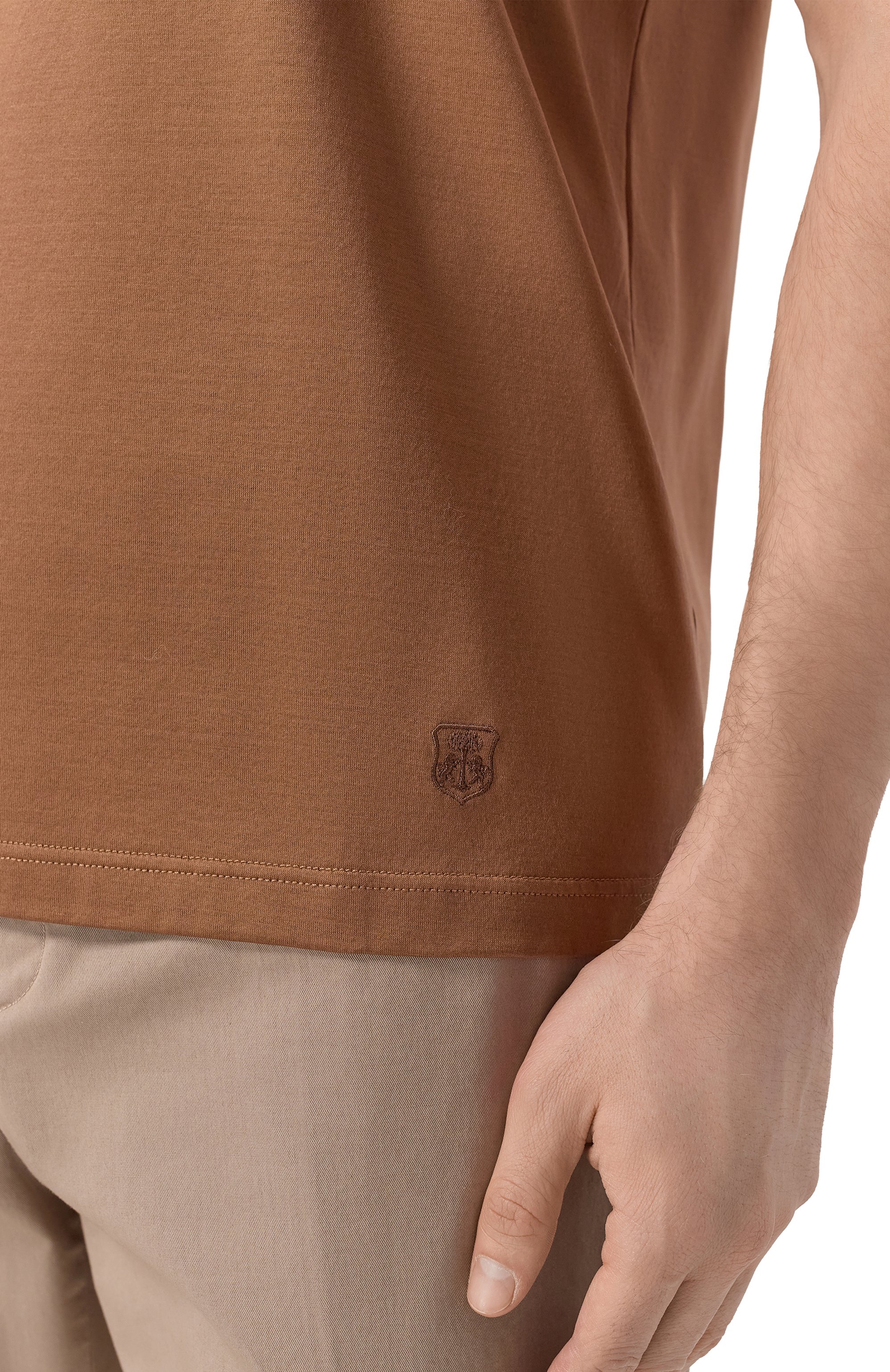 Хлопковая футболка CORNELIANI коричневого цвета по цене 33650 руб., арт. 27G500/2725000, фото 5 Хлопковая футболка CORNELIANI, арт. 27G500/2725000, фото 5