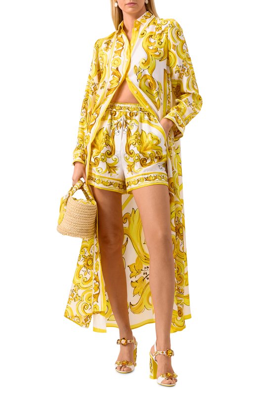 Шелковые шорты Dolce & Gabbana FTC4ST/HI1TK Жёлтый  FTC4ST/HI1TK Фото 2