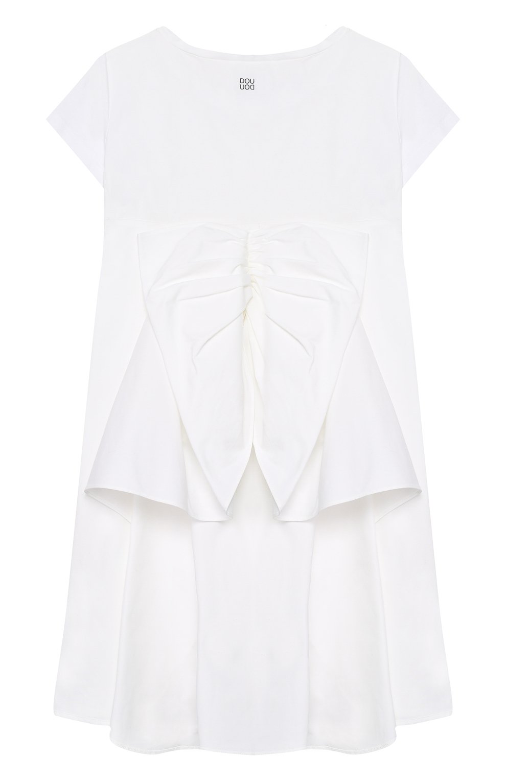 Хлопковое платье DOUUOD белого цвета по цене 16500 руб., арт. 20E/U/JR/AB22/1140/10A-14A, фото 2 Хлопковое платье DOUUOD, арт. 20E/U/JR/AB22/1140/10A-14A, фото 2