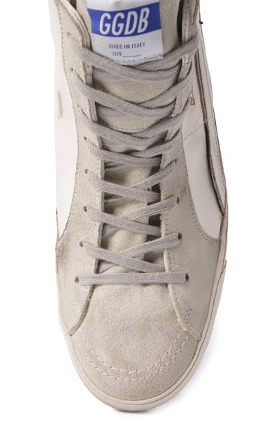 Кожаные кеды slide GOLDEN GOOSE DELUXE BRAND белого цвета по цене 72650 руб., арт. GMF00115.F000324, фото 5 Кожаные кеды slide GOLDEN GOOSE DELUXE BRAND, арт. GMF00115.F000324, фото 5