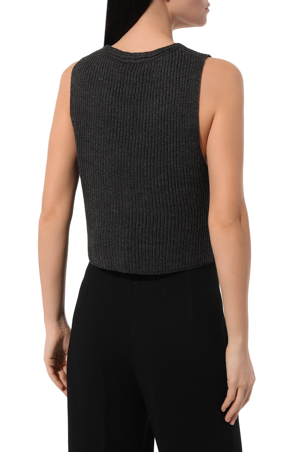 Жилет LESYANEBO серого цвета по цене 9400 руб., арт. ICONIC/KNIT008, фото 4 Жилет LESYANEBO, арт. ICONIC/KNIT008, фото 4