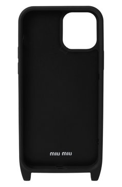 Чехол для iphone 12/12 pro MIU MIU черного цвета, арт. 5ZH138-2F3V-F0002 | Фото 2 (Материал: Пластик; Нос: Не проставлено; Региональные ограничения белый список (Axapta Mercury): Не проставлено)