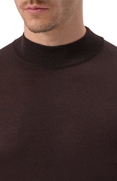Водолазка из кашемира и шелка STEFANO RICCI темно-коричневого цвета по цене 123000 руб., арт. KE03500L10/E25345, фото 5 Водолазка из кашемира и шелка STEFANO RICCI, арт. KE03500L10/E25345, фото 5