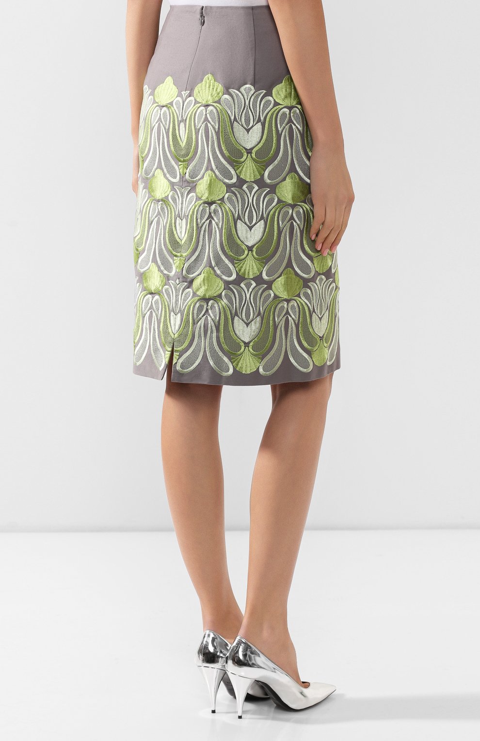 Хлопковая юбка DRIES VAN NOTEN серого цвета по цене 64800 руб., арт. 192-30802-8063, фото 4 Хлопковая юбка DRIES VAN NOTEN, арт. 192-30802-8063, фото 4