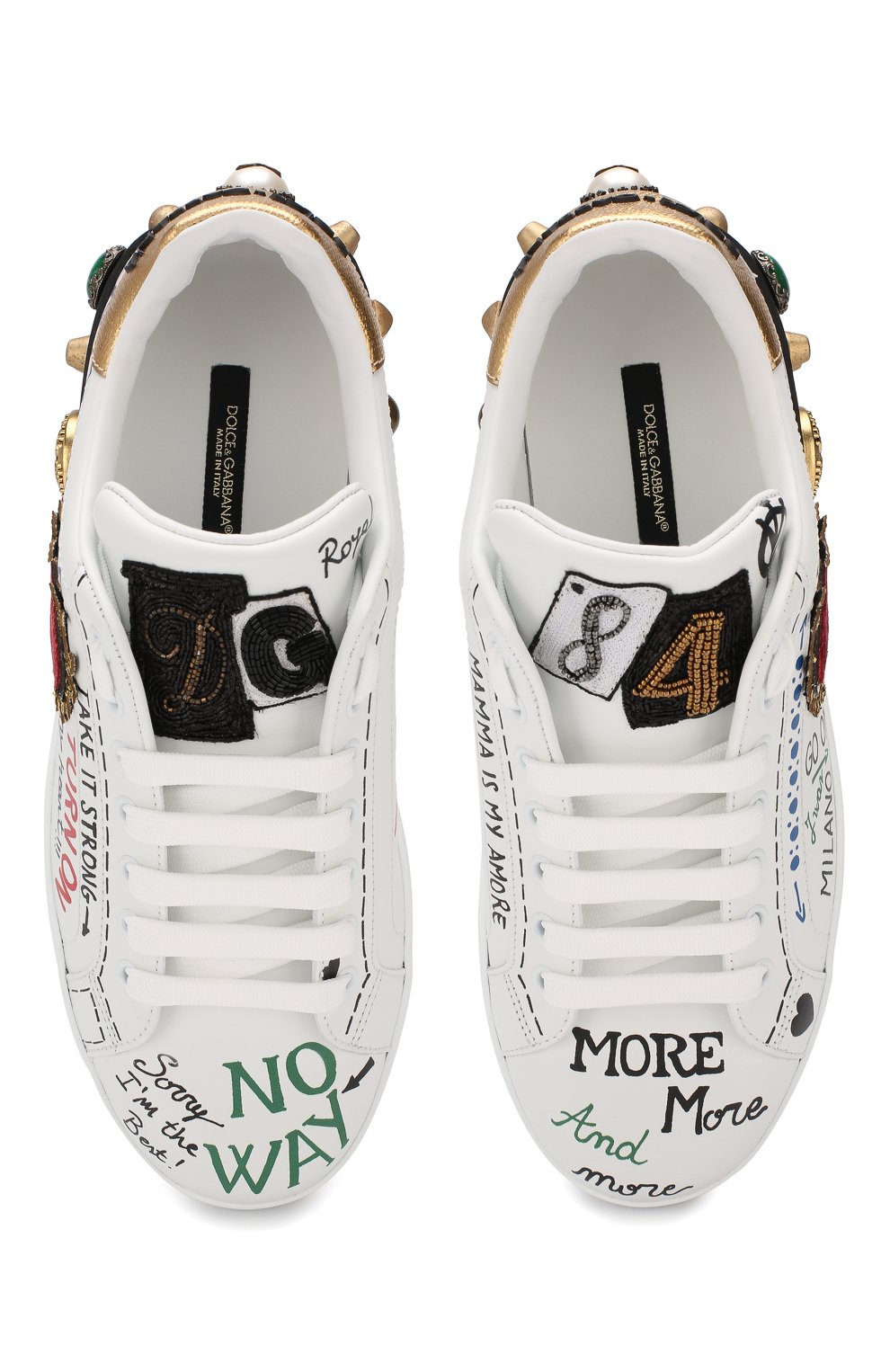 Кожаные кеды portofino DOLCE & GABBANA, арт. CS1539/AH029, фото 5