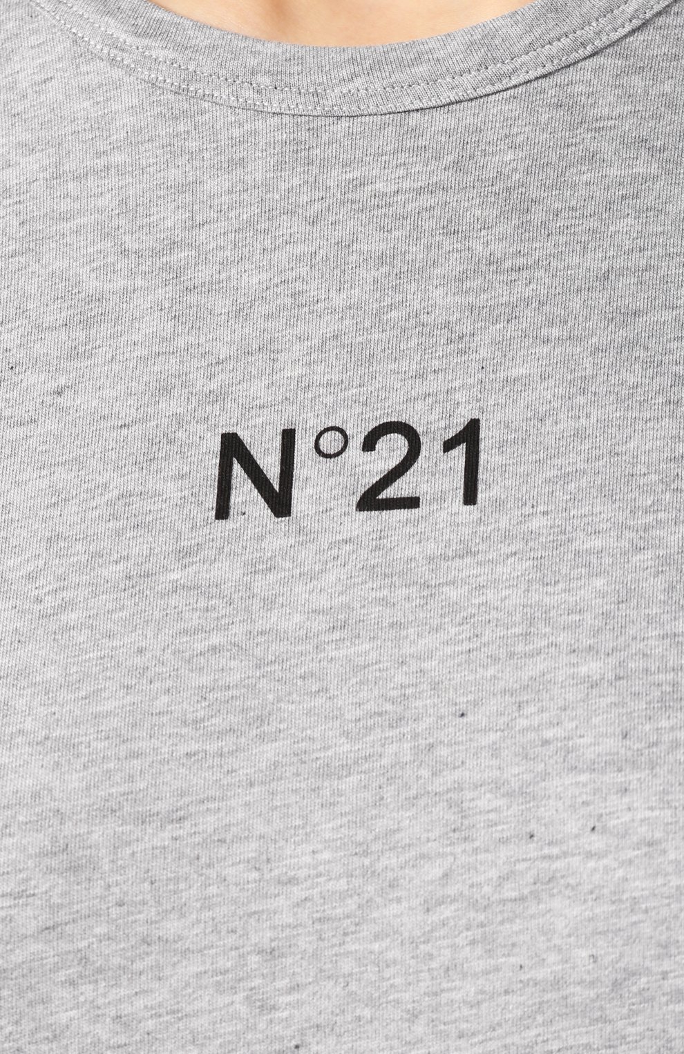 Хлопковая футболка N21 серого цвета по цене 18100 руб., арт. 19I N2M0/F052/4157, фото 5 Хлопковая футболка N21, арт. 19I N2M0/F052/4157, фото 5