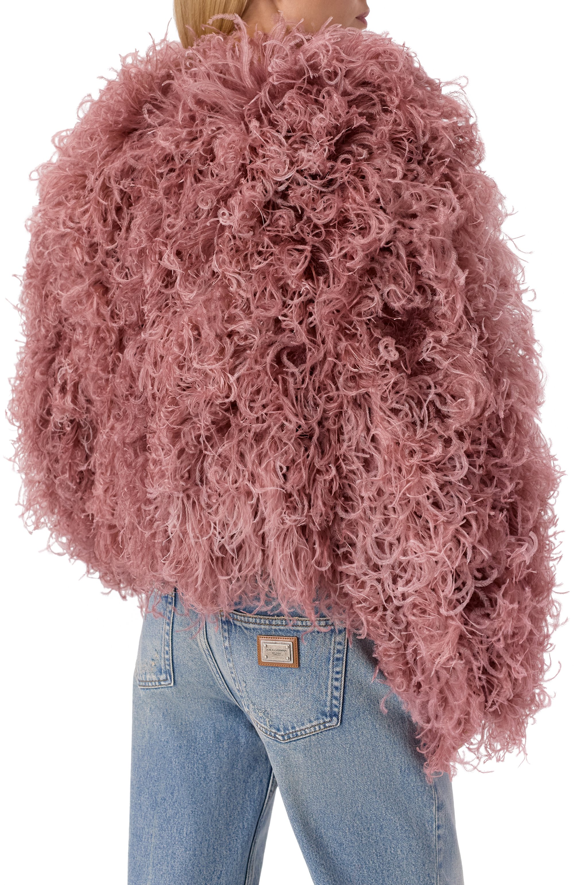 Шелковый жакет с отделкой из перьев страуса VALENTINO, арт. 8B3CE5D5/1C8, фото 4