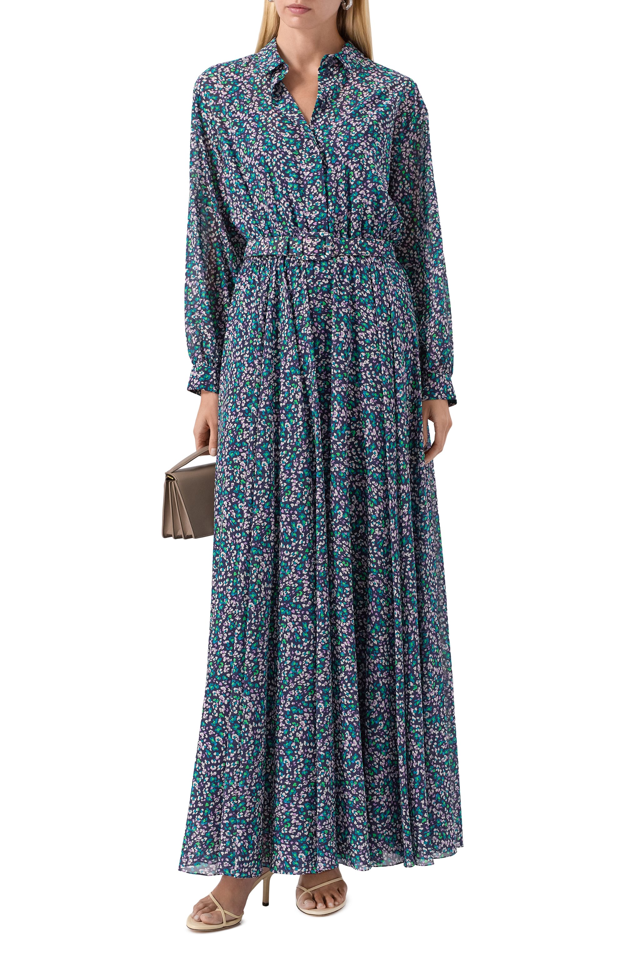 Шелковое платье OLOLOL синего цвета по цене 135000 руб., арт. OLDE072B/1008.MF403/S25, фото 2 Шелковое платье OLOLOL, арт. OLDE072B/1008.MF403/S25, фото 2