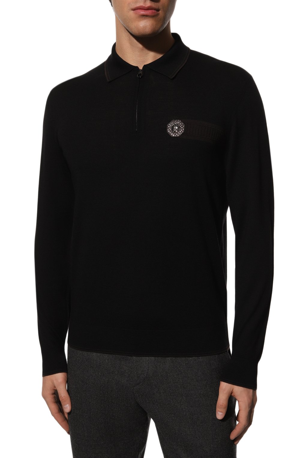 Поло с отделкой из кожи аллигатора STEFANO RICCI, арт. K606312AZ1/F22465, фото 3