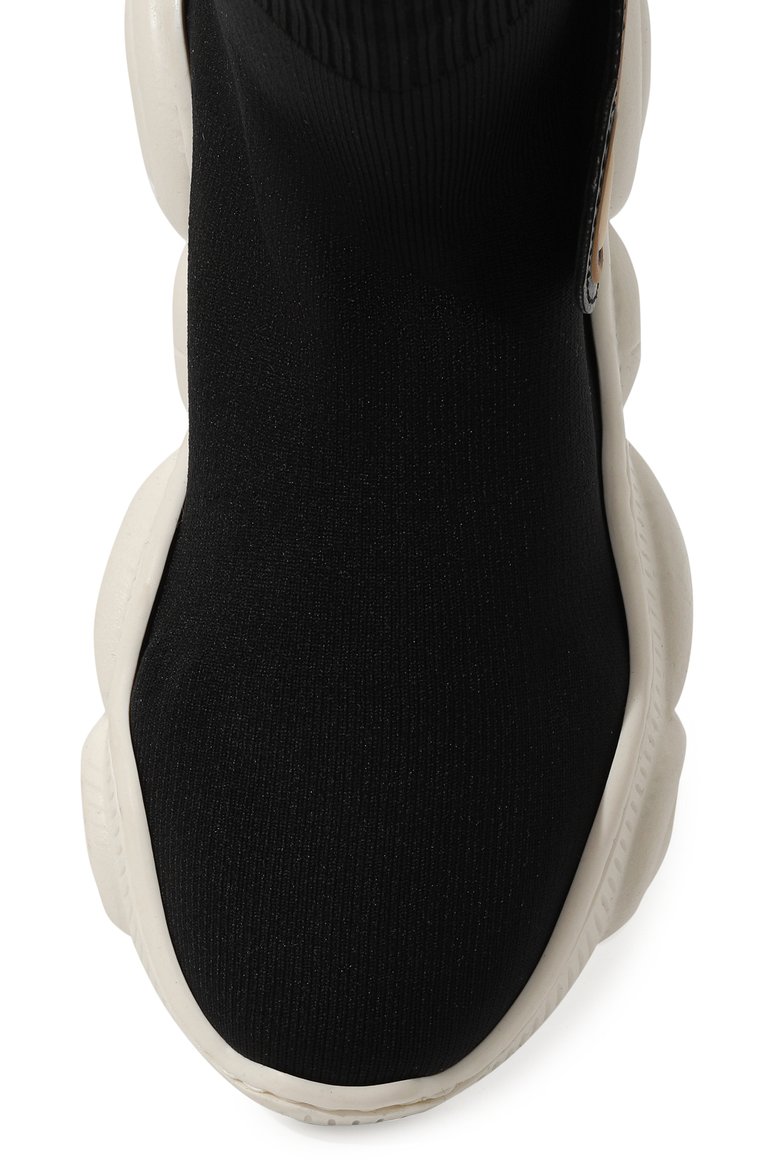 Детские кроссовки из текстиля MOSCHINO черного цвета, арт. 76033/36-41 | Фото 4 (Материал внешний: Текстиль; Материал сплава: Проставлено; Нос: Не проставлено; Материал внутренний: Текстиль)