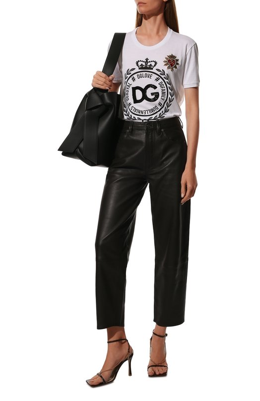 Хлопковая футболка Dolce & Gabbana F8K74Z/G7QXG/0UTLET AW22-23 Белый  F8K74Z/G7QXG/0UTLET AW22-23 Фото 2