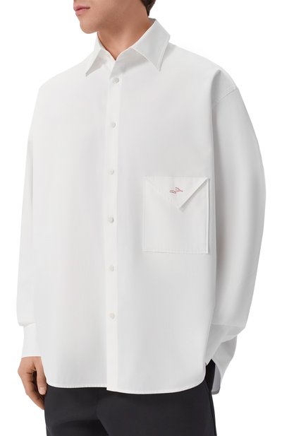 Хлопковая рубашка JACQUEMUS белого цвета по цене 65650 руб., арт. 26ESHM00607/AW00351, фото 3 Хлопковая рубашка JACQUEMUS, арт. 26ESHM00607/AW00351, фото 3