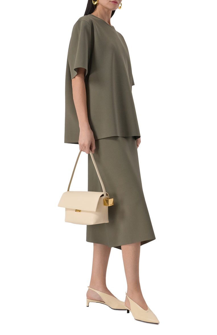 Женская сумка le rond carré JACQUEMUS кремового цвета, арт. 24H243BA383 | Фото 7 (Размер: medium; Материал: Натуральная кожа)
