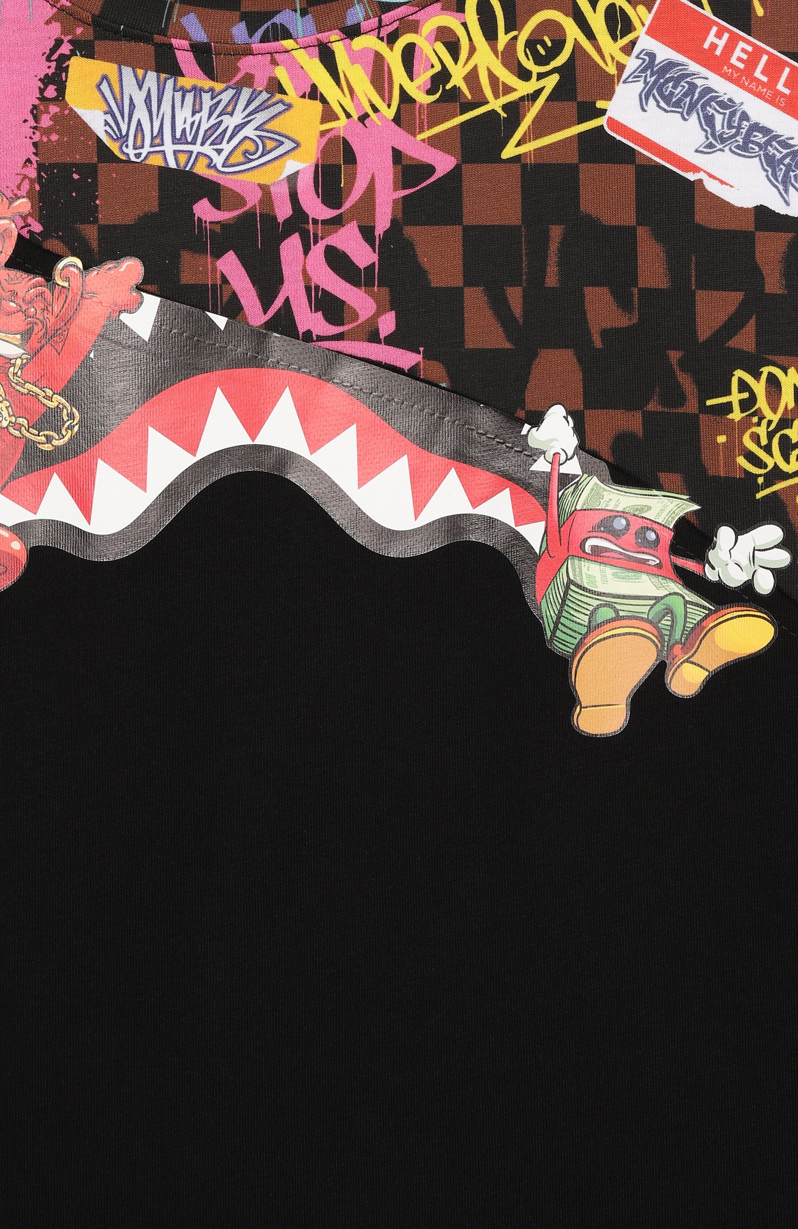 Хлопковая футболка SPRAYGROUND, арт. SPY1504/HANG IN THERE GRAFFITI REGULAR T-SHIRT, фото 3