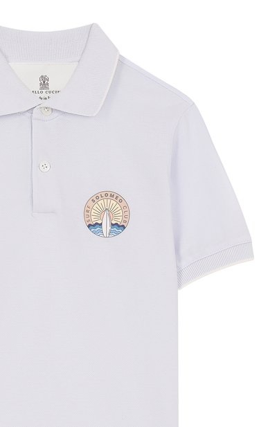 Хлопковое поло BRUNELLO CUCINELLI светло-голубого цвета по цене 34800 руб., арт. BE854T319C, фото 3 Хлопковое поло BRUNELLO CUCINELLI, арт. BE854T319C, фото 3