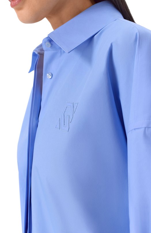 Хлопковая рубашка Giuseppe di Morabito 06PSED168 16302 Голубой  06PSED168 16302 Фото 5