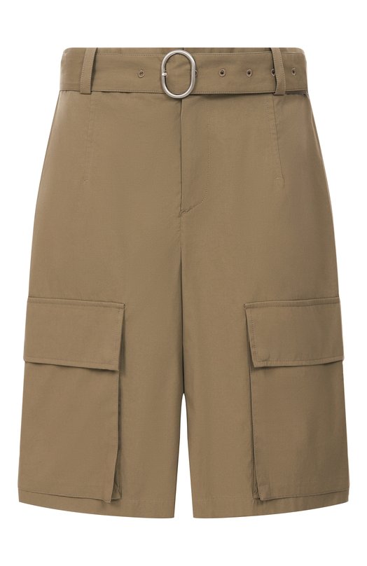 Шорты из хлопка и шелка Jil Sander J22KA0287-J45287 Хаки J22KA0287-J45287