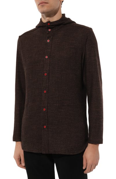 Рубашка из шерсти и шелка KITON, арт. UMCPETEK0170E10, фото 3