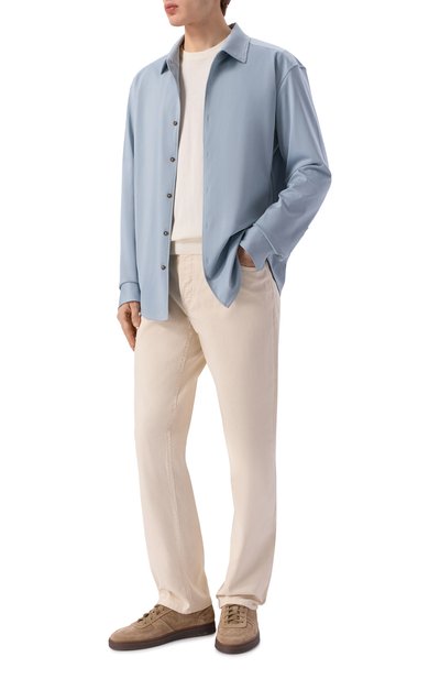 Хлопковая рубашка 12 STOREEZ голубого цвета по цене 16000 руб., арт. 136297, фото 2 Хлопковая рубашка 12 STOREEZ, арт. 136297, фото 2