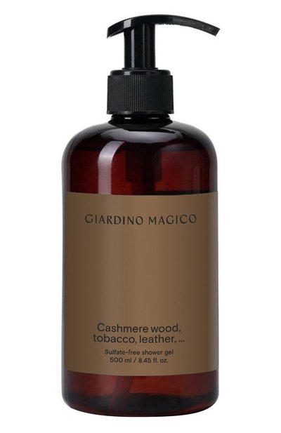 Женского бессульфатный гель для душа cashmere wood, tobacco, leather (500ml) GIARDINO MAGICO, арт. 4640200327116