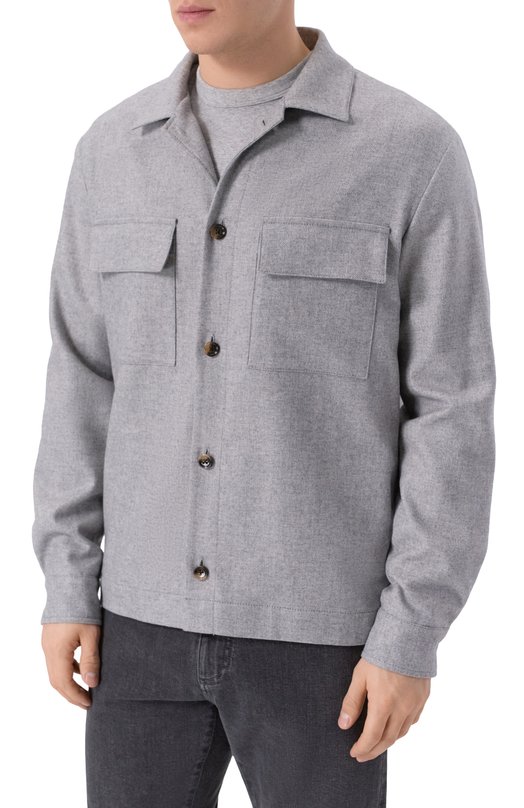 Куртка-рубашка из шерсти и кашемира Windsor 13 LAV0R0 10014477/30049253 Серый  13 LAV0R0 10014477/30049253 Фото 3