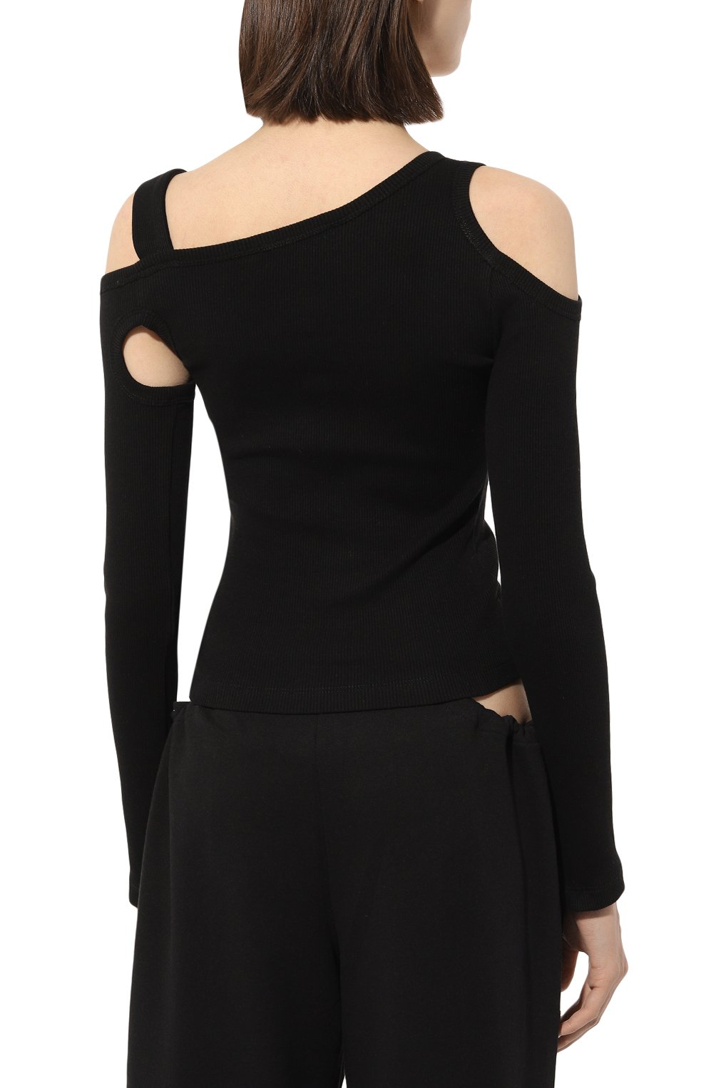 Хлопковый топ VERSACE JEANS COUTURE черного цвета по цене 29950 руб., арт. 74HAH607/J0004, фото 4 Хлопковый топ VERSACE JEANS COUTURE, арт. 74HAH607/J0004, фото 4