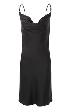 Женское атласное платье VERSACE черного цвета, арт. 1018934/1A10194 | Фото 1 (Длина Ж (юбки, платья, шорты): До колена; Материал сплава: Проставлено; Драгоценные камни: Проставлено; Женское Кросс-КТ: Платье-одежда; Случай: Коктейльный; Рукава: На бретелях; Материал внешний: Синтетический материал)
