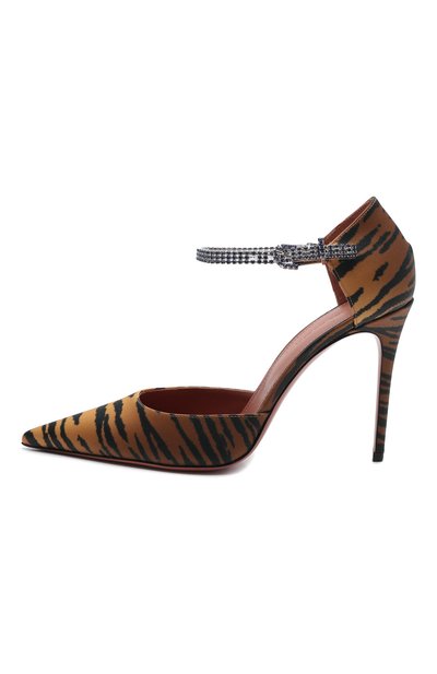 Текстильные туфли ursina AMINA MUADDI, арт. URSINA PUMP/PRINT SATIN/TIGER+TANZANITE CRYSTALS, фото 4