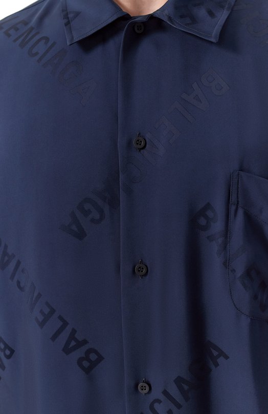 Рубашка из вискозы Balenciaga 681813/T0013 Синий  681813/T0013 Фото 5