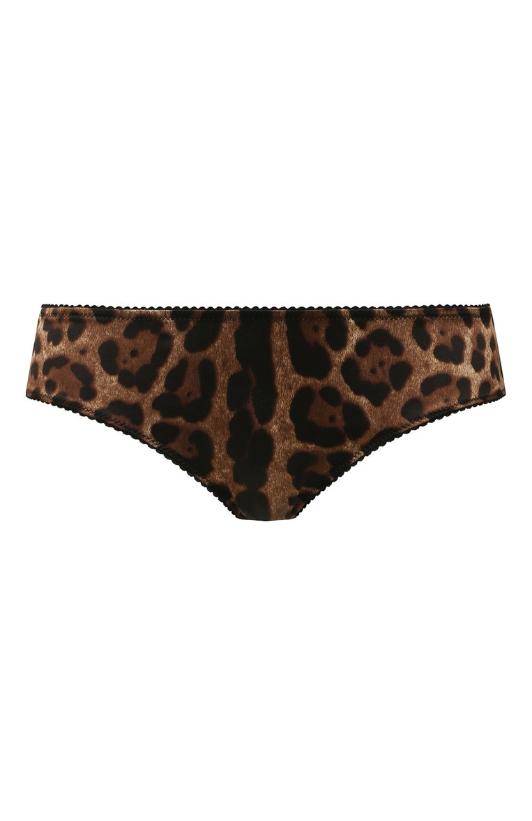 Женские шелковые трусы-слипы DOLCE & GABBANA леопардового цвета, арт. 02B23T/0N021 | Фото 1 (Нос: Не проставлено; Материал сплава: Проставлено; Материал внешний: Шелк)