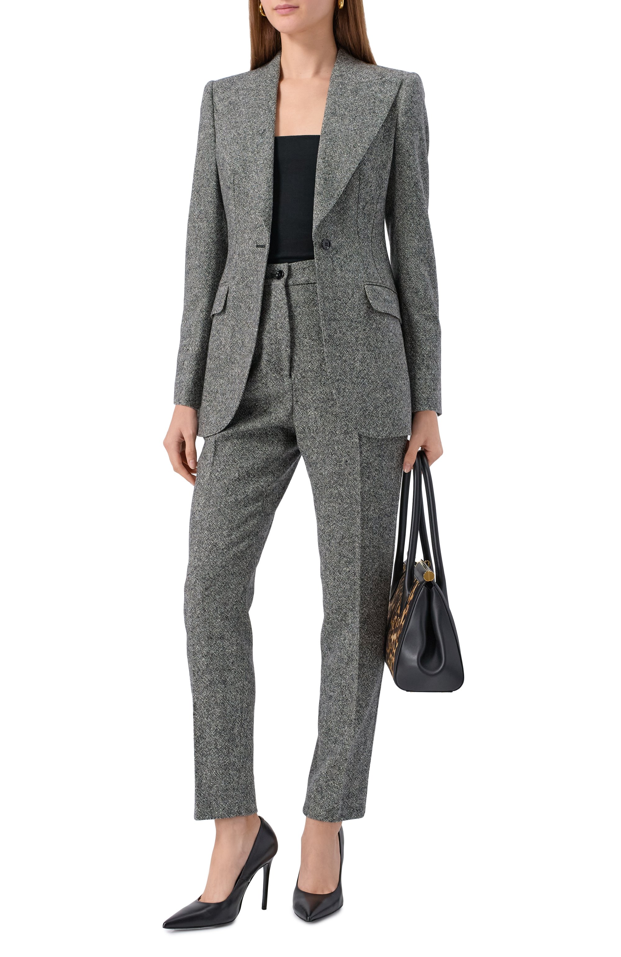 Шерстяной жакет DOLCE & GABBANA серого цвета по цене 336500 руб., арт. F29QGT/FMBAR, фото 2 Шерстяной жакет DOLCE & GABBANA, арт. F29QGT/FMBAR, фото 2