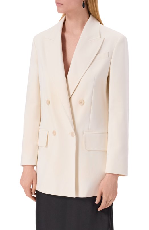 Хлопковый жакет Max Mara SUEZ Белый  SUEZ Фото 3
