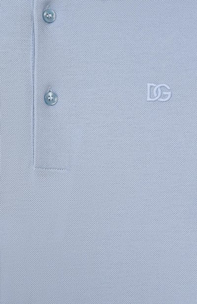 Хлопковое поло DOLCE & GABBANA голубого цвета по цене 28450 руб., арт. L4JTCE/G7Q2X_001, фото 3 Хлопковое поло DOLCE & GABBANA, арт. L4JTCE/G7Q2X_001, фото 3