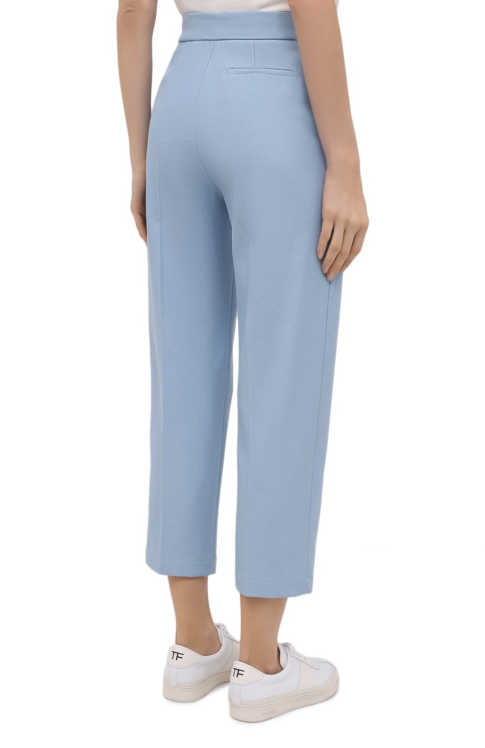 Брюки из шерсти и хлопка ERIKA CAVALLINI голубого цвета по цене 37250 руб., арт. W0/P/P0WI02, фото 4 Брюки из шерсти и хлопка ERIKA CAVALLINI, арт. W0/P/P0WI02, фото 4