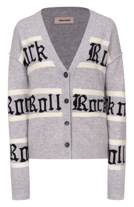 Кардиган из шерсти и кашемира Zadig and Voltaire KWCA01676 Серый KWCA01676