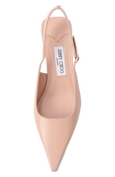 Женские кожаные туфли amel 50 JIMMY CHOO светло-розового цвета, арт. AMEL 50/NAP | Фото 6 (Подошва: Плоская; Драгоценные камни: Проставлено; Материал внешний: Натуральная кожа; Материал сплава: Проставлено; Каблук высота: Средний; Материал внутренний: Натуральная кожа; Каблук тип: Фигурный; Женское Кросс-КТ: Слингбэки)