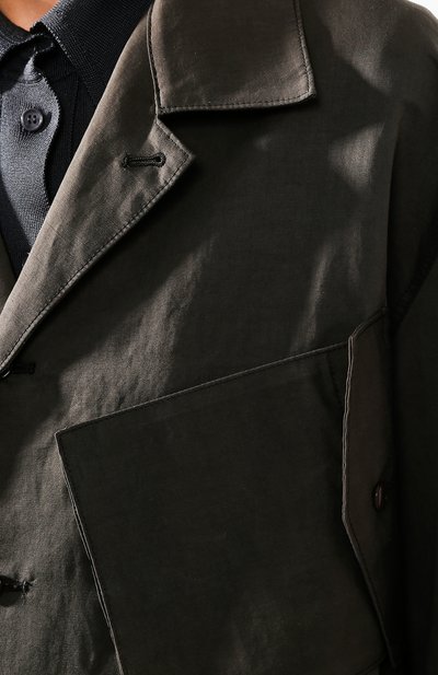 Льняная куртка YOHJI YAMAMOTO хаки цвета по цене 96300 руб., арт. YS-B46-330, фото 5 Льняная куртка YOHJI YAMAMOTO, арт. YS-B46-330, фото 5