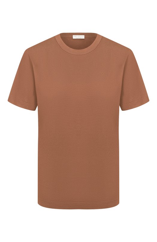 Хлопковая футболка Brunello Cucinelli MPT81BI100 Коричневый MPT81BI100