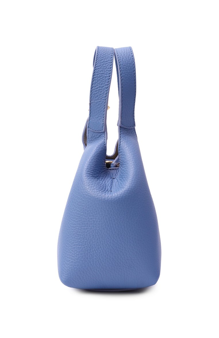 Женская сумка c-easy small COCCINELLE голубого цвета, арт. E1SHA580101 | Фото 4 (Ремень/цепочка: На ремешке; Материал: Натуральная кожа; Размер: small; Авто�матизация состава: Проставлено; Автоматизация ТО: Проставлено)