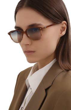 Женские солнцезащитные очки RAY-BAN светло-коричневого цвета, арт. 2193-1328GD | Фото 2 (Кросс-КТ: С/з-унисекс; Региональные ограничения белый список (Axapta Mercury): Не проставлено, RU; Нос: Не проставлено; Материал: Пластик; Тип очков: С/з; Очки форма: Круглые; Оптика Гендер: оптика-унисекс)