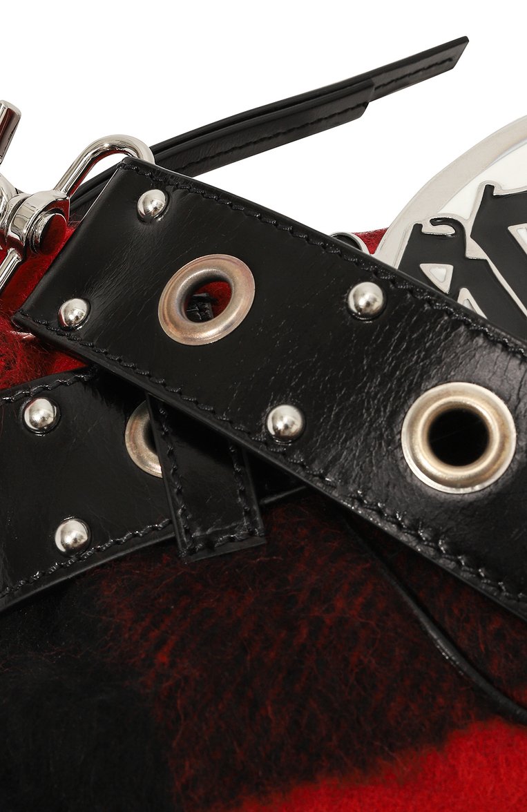 Женская сумка gothic DSQUARED2 красного цвета, арт. SDW0064/01WC0025 | Фото 3 (Размер: medium; Материал: Текстиль, Натуральная кожа)