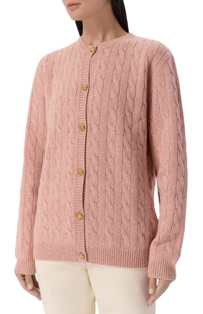 Шерстяной кардиган VALENTINO розового цвета по цене 228500 руб., арт. 9B3KA16K/ADK, фото 3 Шерстяной кардиган VALENTINO, арт. 9B3KA16K/ADK, фото 3