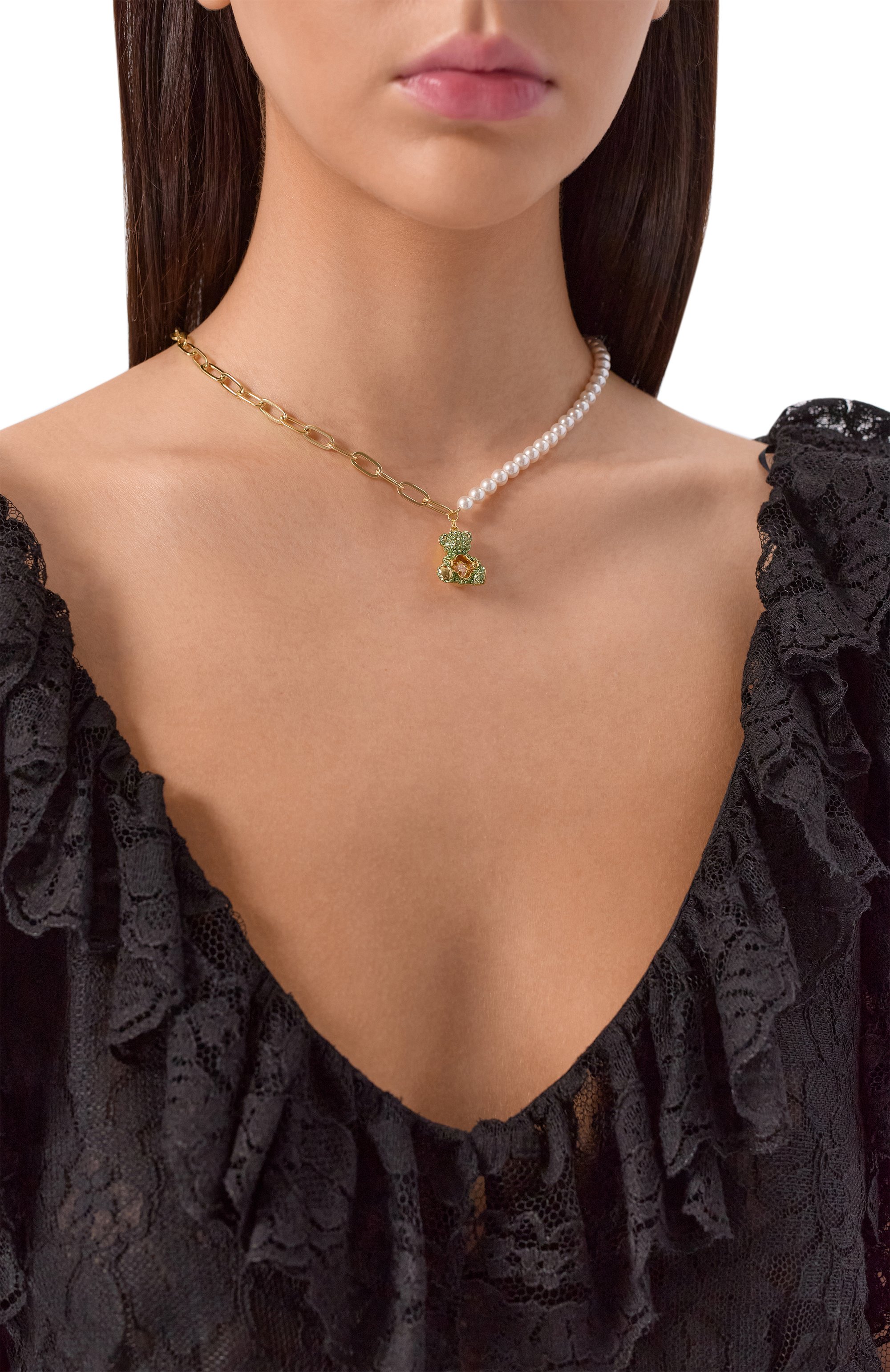 Колье teddy SWAROVSKI зеленого цвета по цене 27550 руб., арт. 5669162, фото 2 Колье teddy SWAROVSKI, арт. 5669162, фото 2