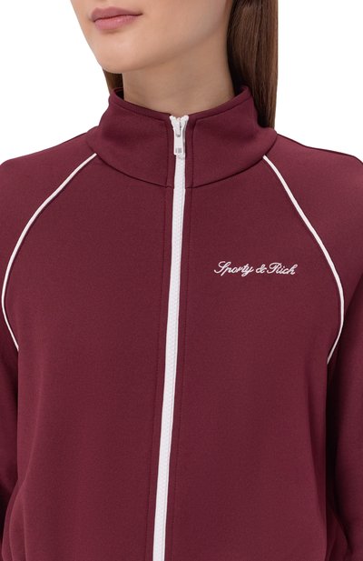 Толстовка SPORTY AND RICH бордового цвета по цене 38600 руб., арт. JA06675326RE45, фото 5 Толстовка SPORTY AND RICH, арт. JA06675326RE45, фото 5