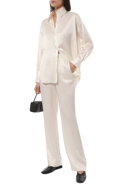 Брюки из вискозы NOBLE&BRULEE молочного цвета по цене 45000 руб., арт. NB22/310322, фото 2 Брюки из вискозы NOBLE&BRULEE, арт. NB22/310322, фото 2