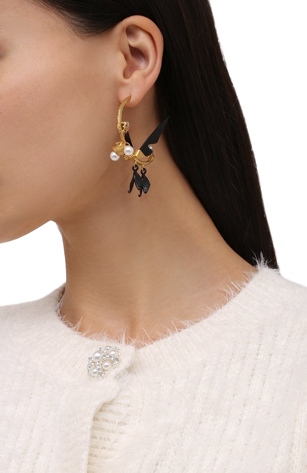 Моносерьга VALENTINO золотого цвета по цене 79950 руб., арт. WW0J0P59/NUP, фото 2 Моносерьга VALENTINO, арт. WW0J0P59/NUP, фото 2